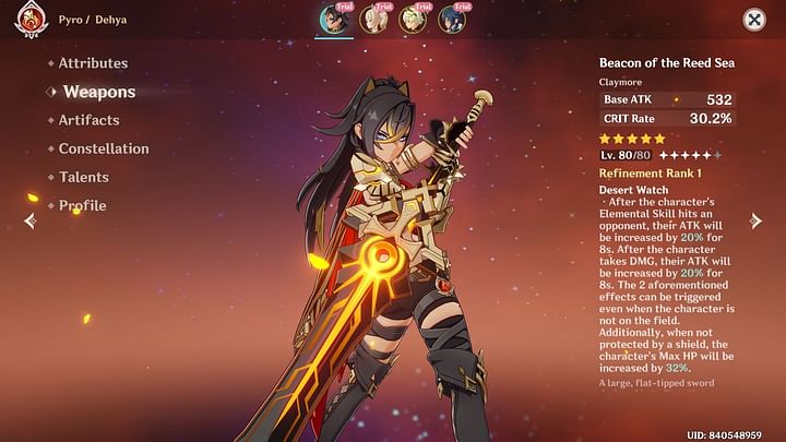 Genshin Impact Dehya build guide: Best artifacts, weapons, and talent ...