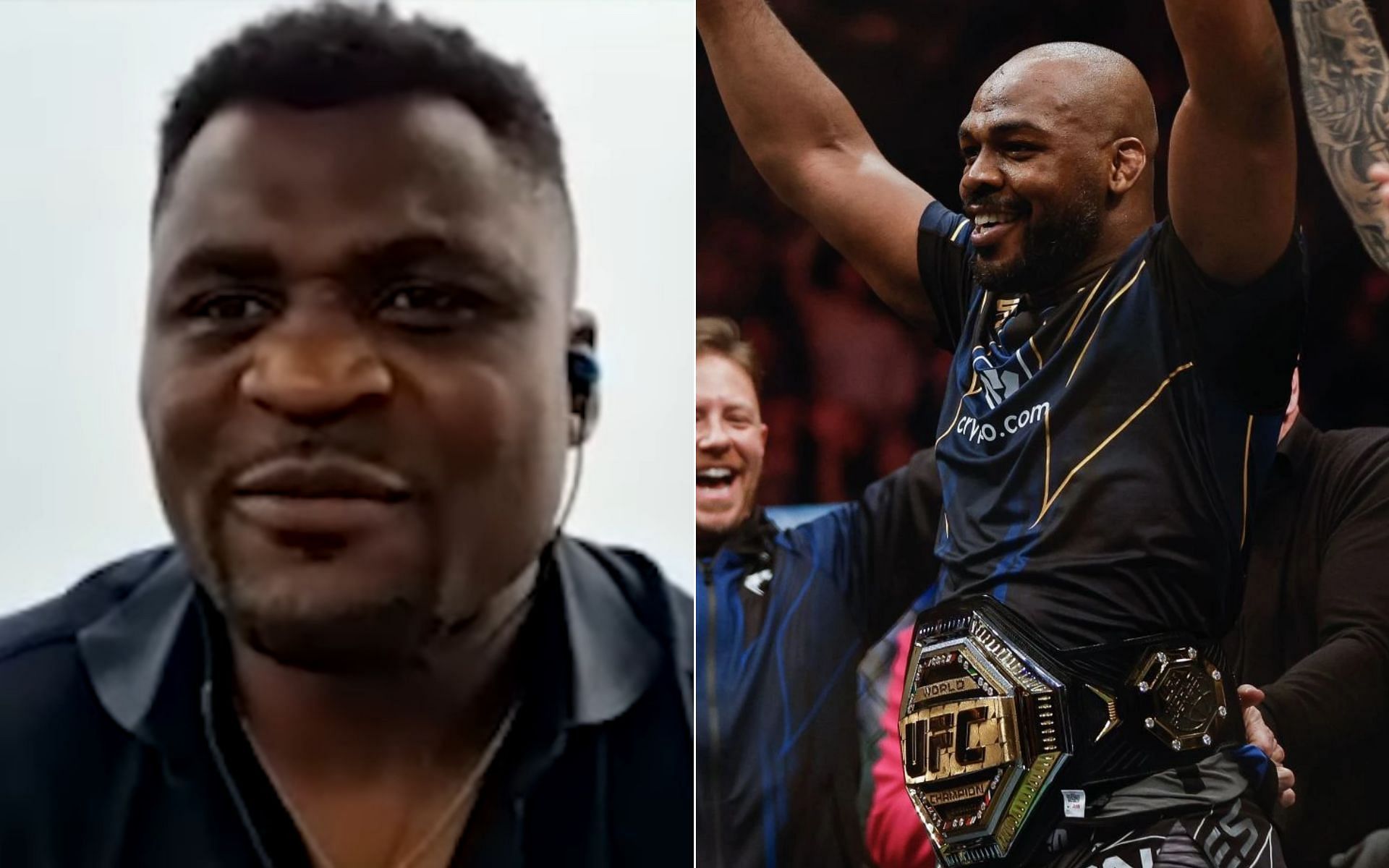 Francis Ngannou [Left], and Jon Jones [Right] [Photo credit: ESPN MMA - YouTube]