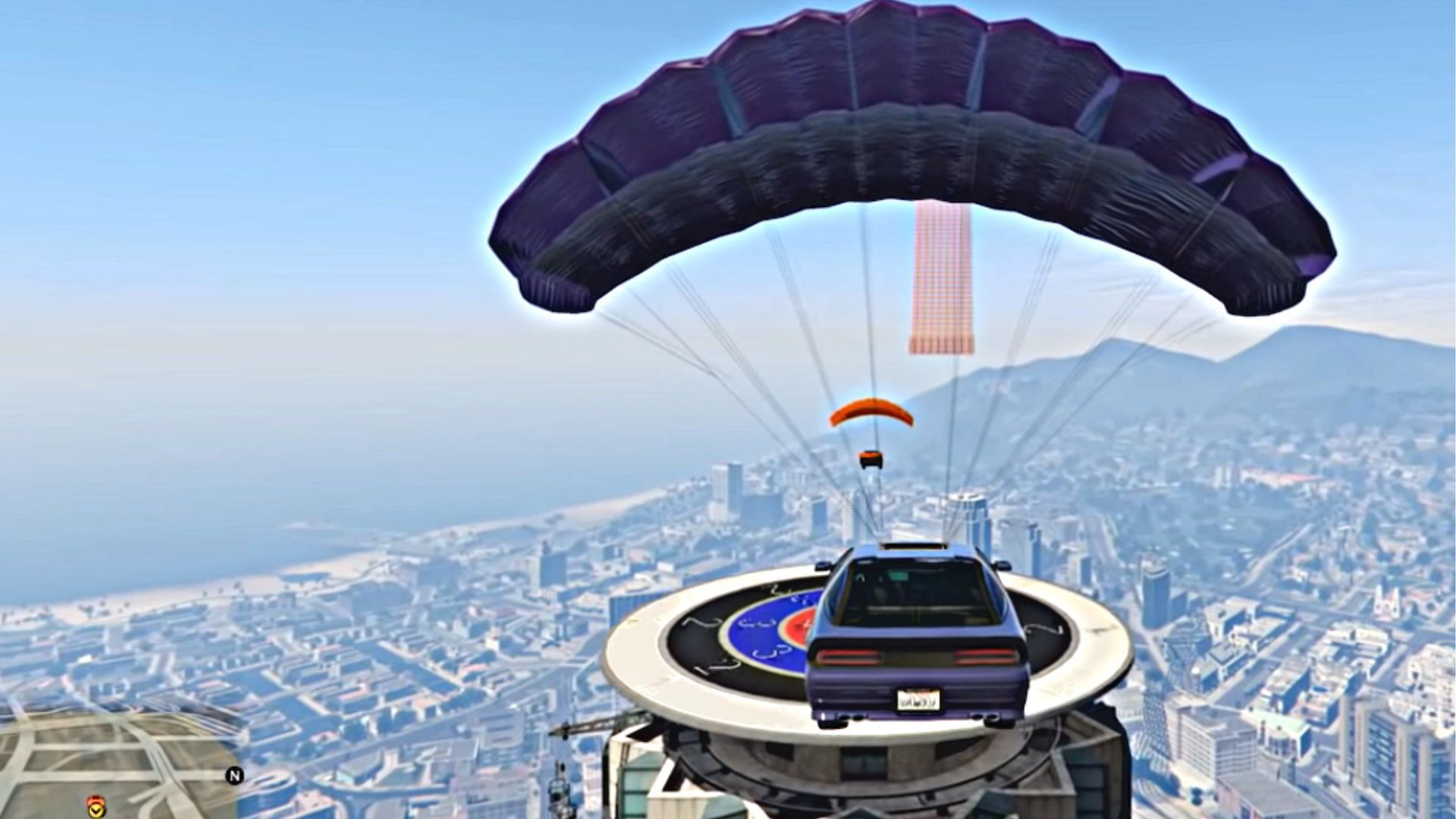 Parachuting to top of the scoreboard (Image via YouTube @VanossGaming)