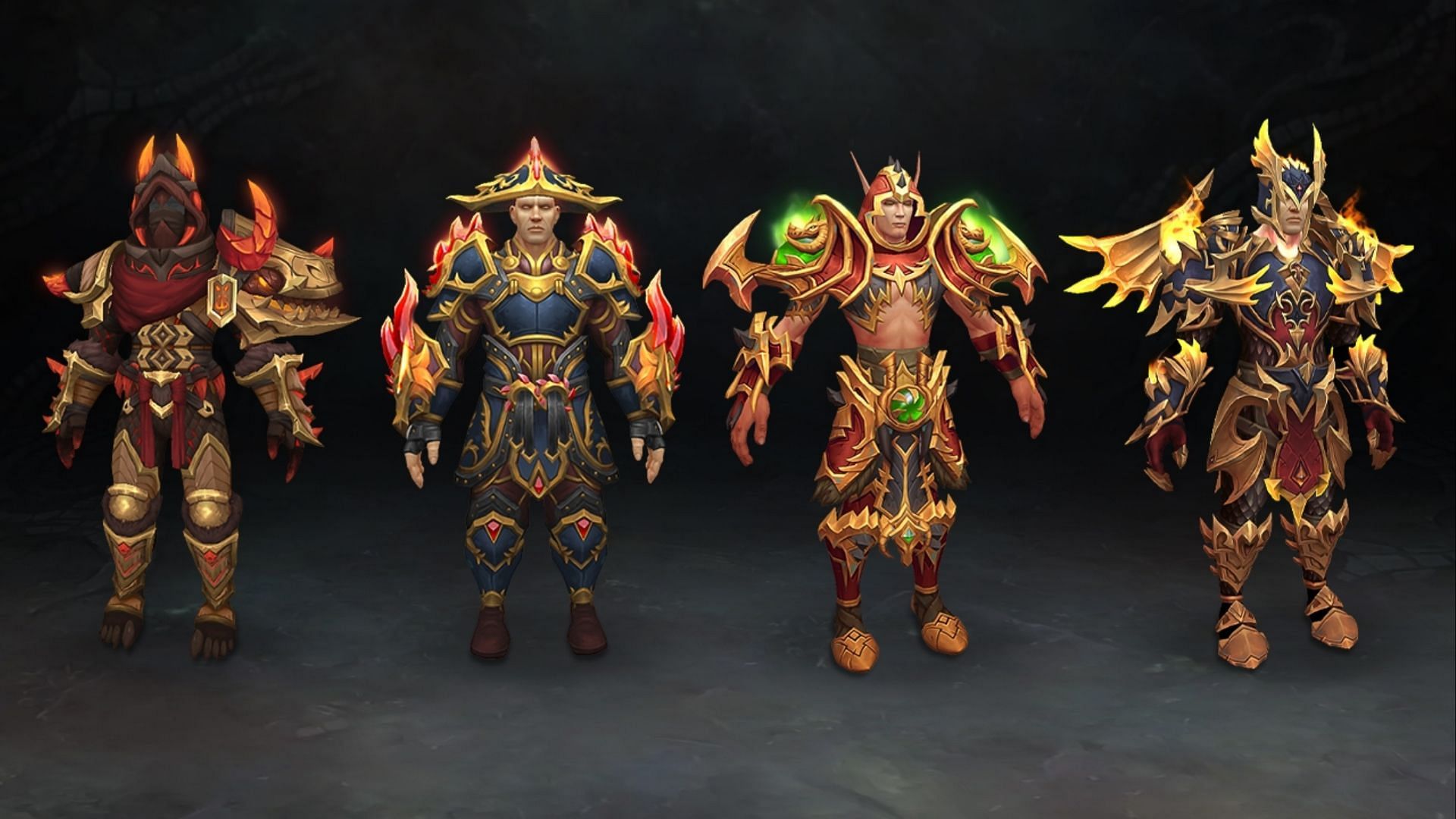 Hunter (Heroic), Monk, Demon Hunter, and Evoker in World of Warcraft: Dragonflight (Image via Blizzard Entertainment)