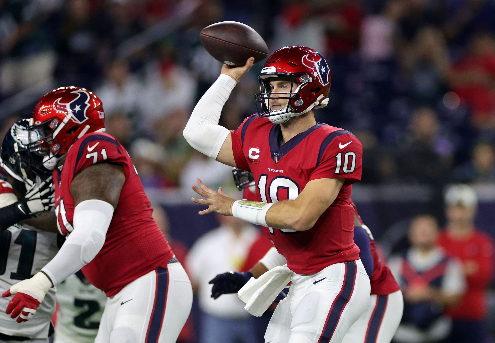 What could Texans playing Davis Mills again possibly hurt?