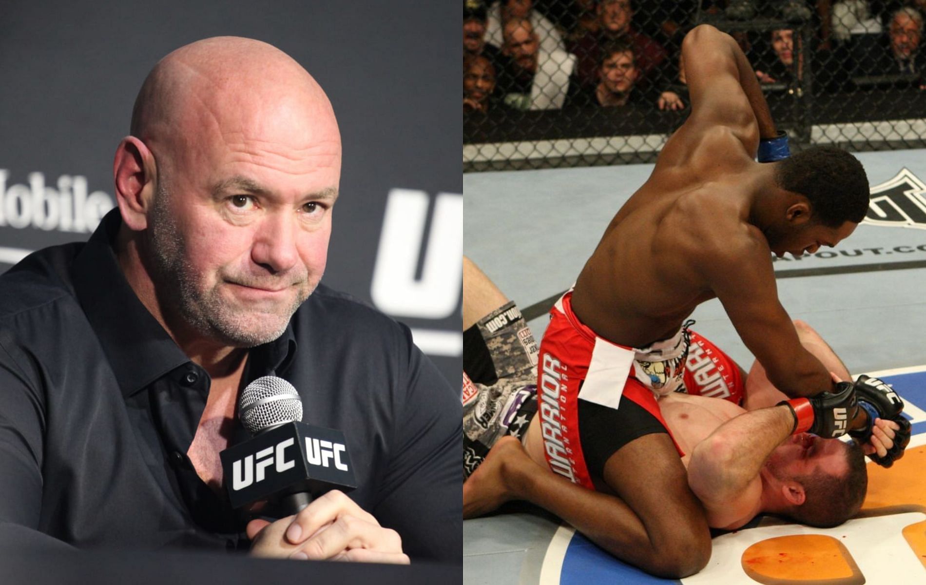 Dana White (left) and Jon Jones vs. Matt Hamill (right)