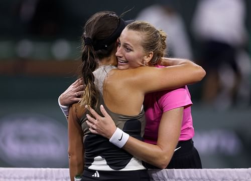 Kvitova saved four match points in her win over Jessica Pegula.