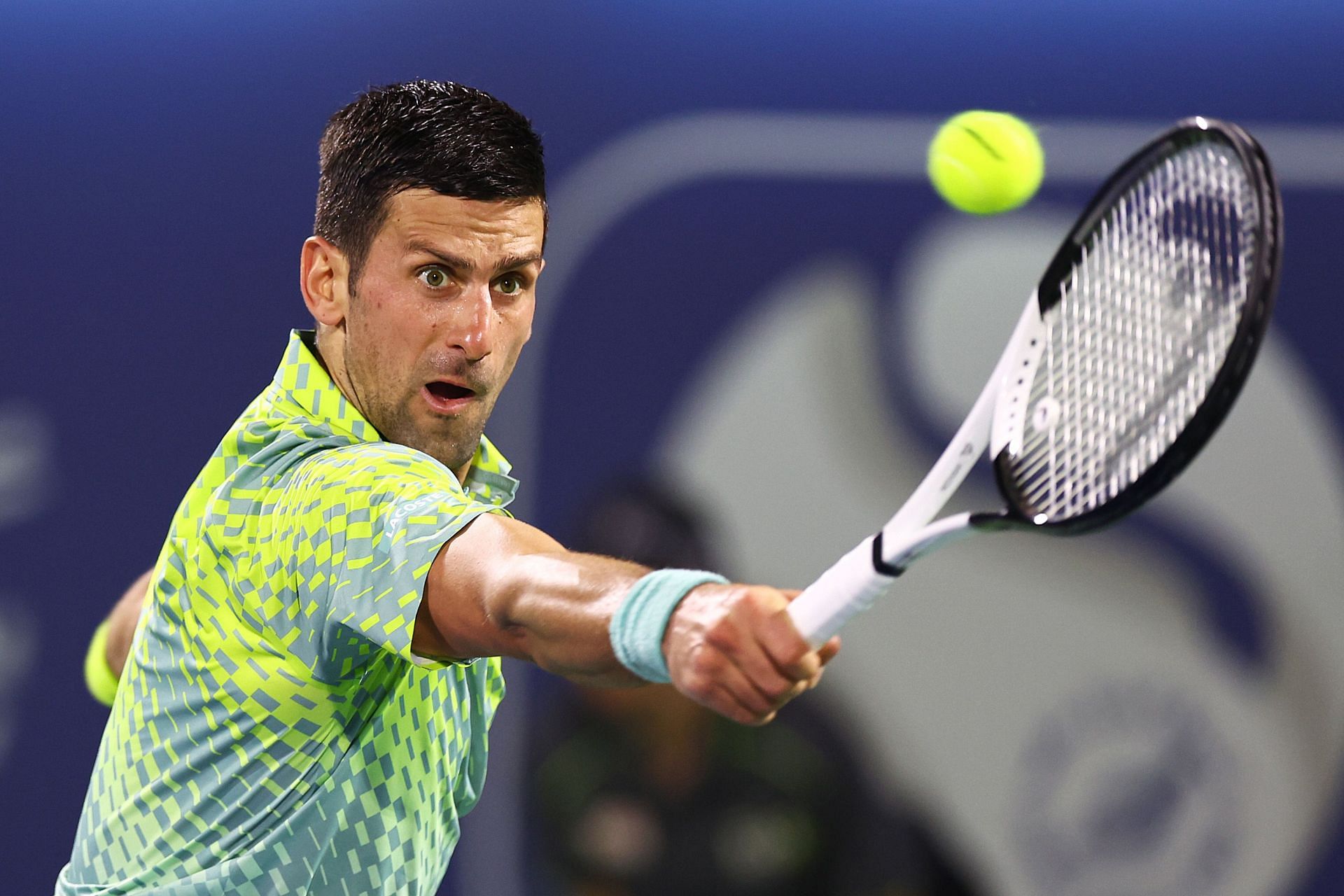 Novak Djokovic during the 2023 Dubai Duty Free Tennis Championships