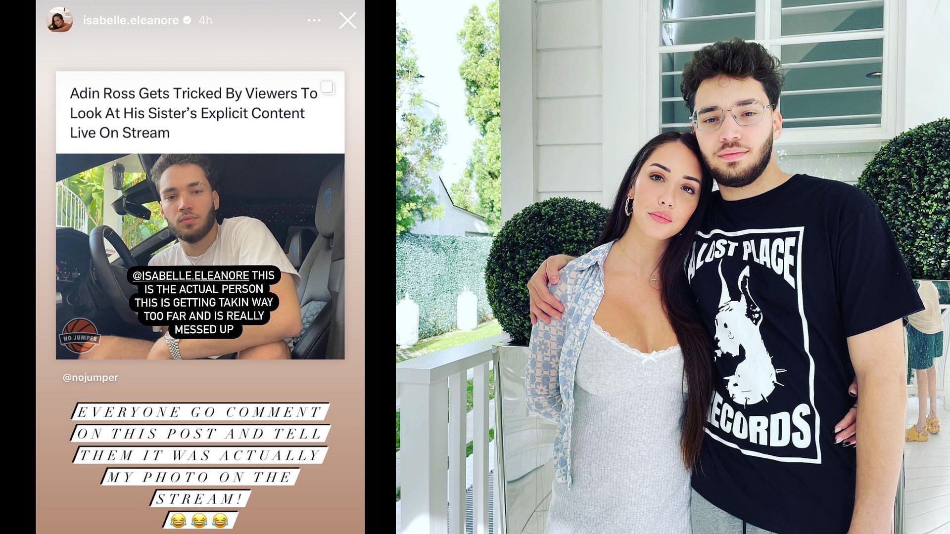 Naomi Ross debunks claims about Adin Ross viewing her sensitive picture on stream (Image via @naomzies/Instagram)