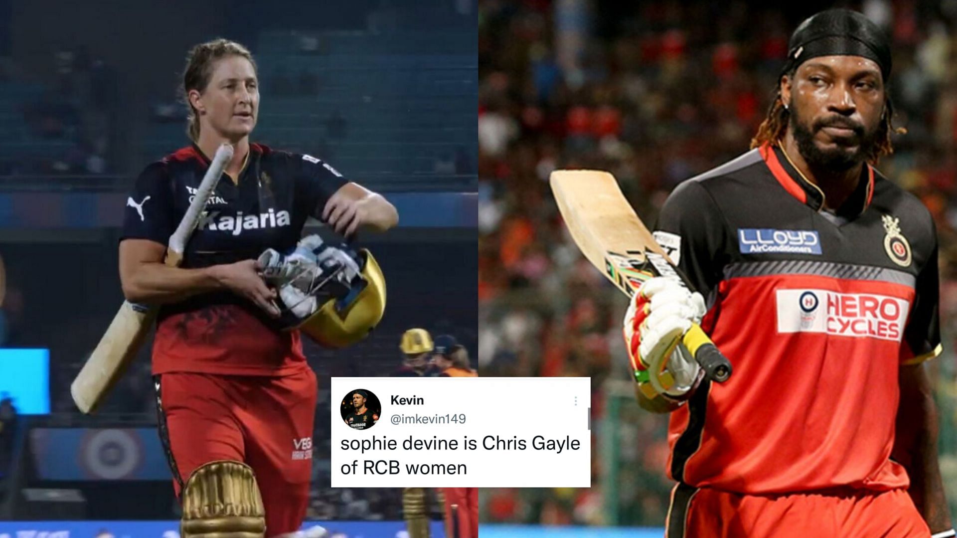 Sophie Devine reminded RCB fans of Chris Gayle (Image: Twitter)