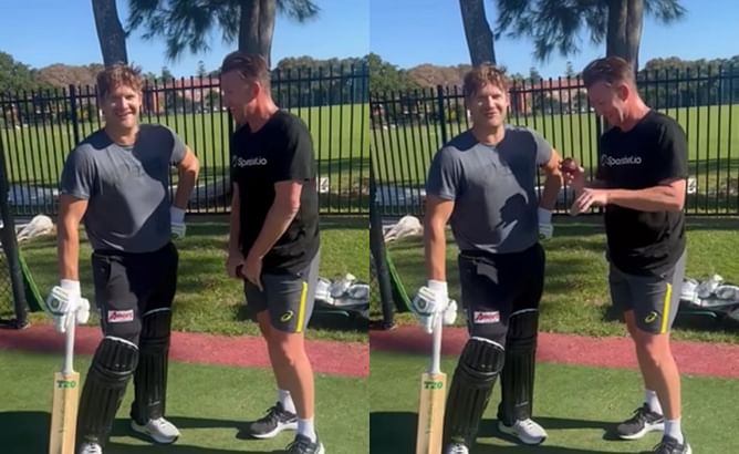 [Watch] “Put the helmet on champ” - Shane Watson and Brett Lee in fun banter as they practice for Legends League Cricket 2023