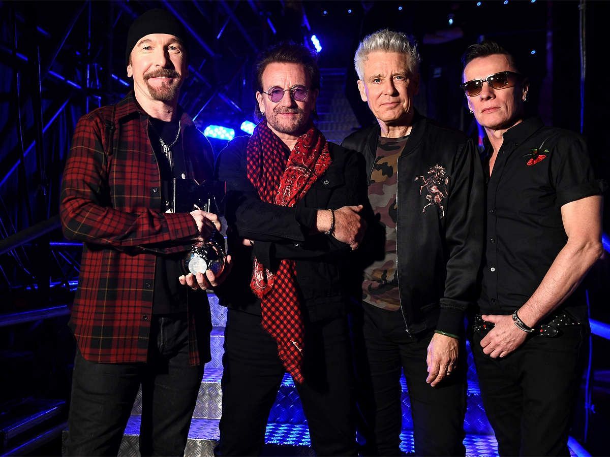 A still of the members of U2 (Image via AP)