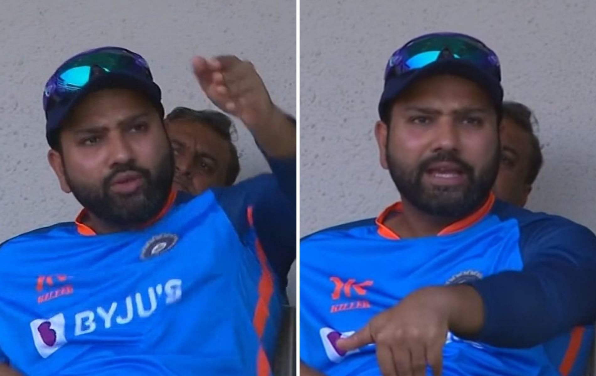 Watch: An animated Rohit Sharma signals Cheteshwar Pujara to get into ...