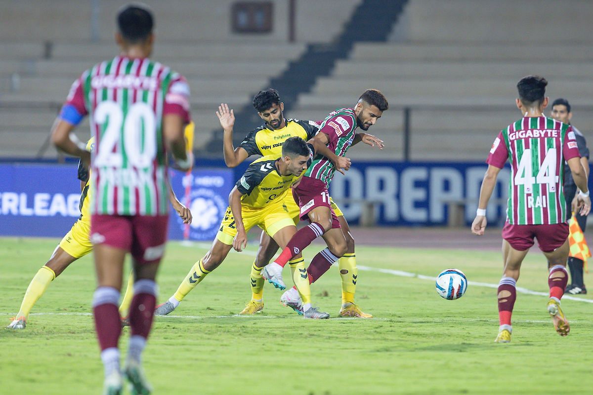 Hyderabad FC and ATKMB played out a goalless draw today (Image courtesy: ISL Media)