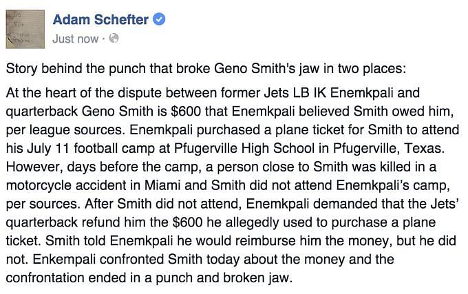 Helmet Stalker on X: Then-Jets QB Geno Smith suffered a broken jaw prior  to the 2015 season. Smith used a custom titanium ROPO-SW facemask with a  reinforced jaw bar during the season