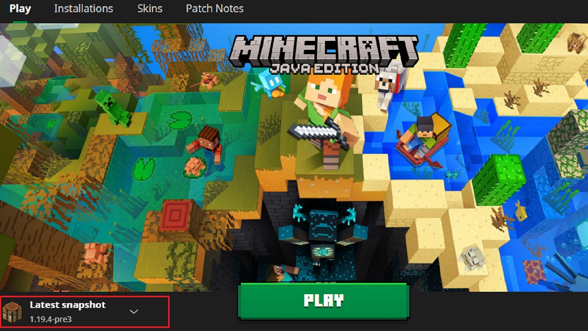 The Minecraft Launcher is the quickest and most efficient way to play the latest snapshot (Image via Mojang)