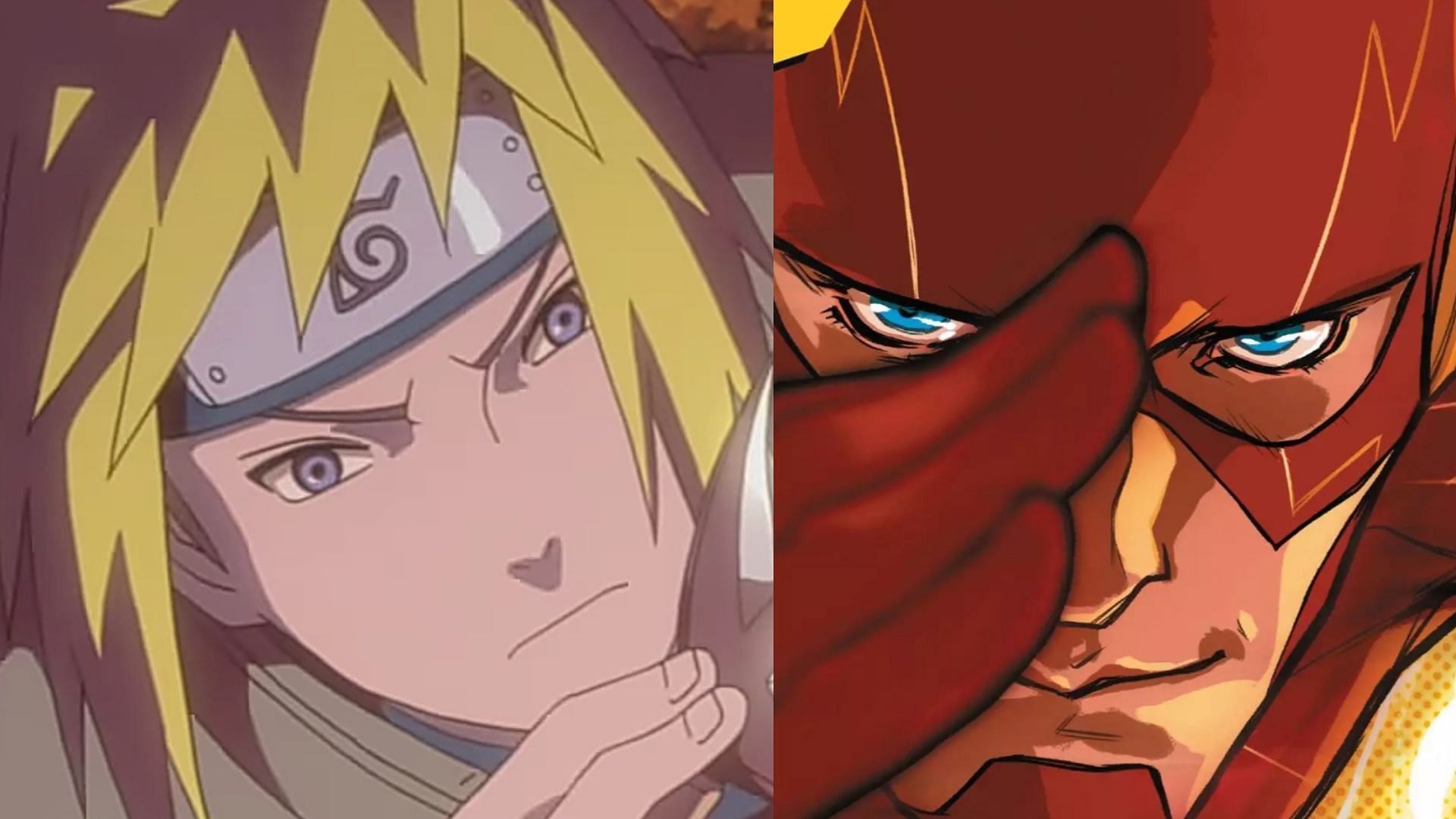 Minato as seen in the Naruto anime and the Flash from the comics (Images via DC Comics and Studio Pierrot)