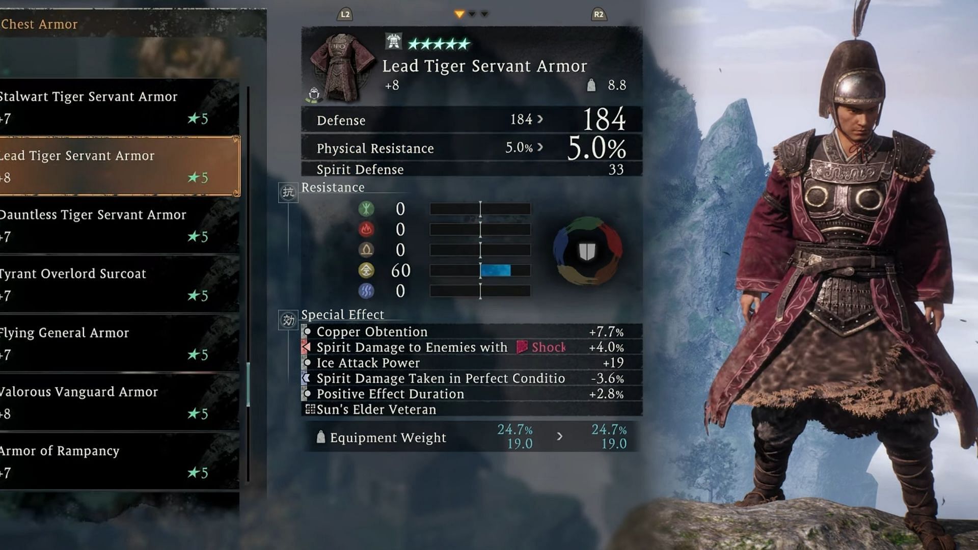 This armor set comes with an Iron Pole Piked Spear (Image via Koei Tecmo)