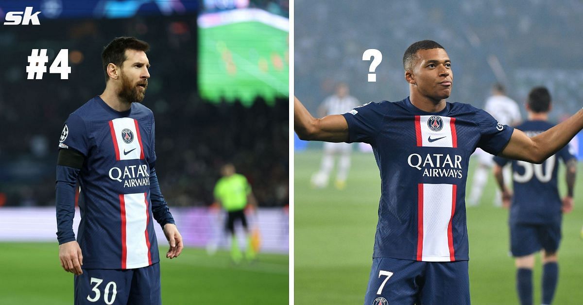 Lionel Messi (left) and Kylian Mbappe (right)