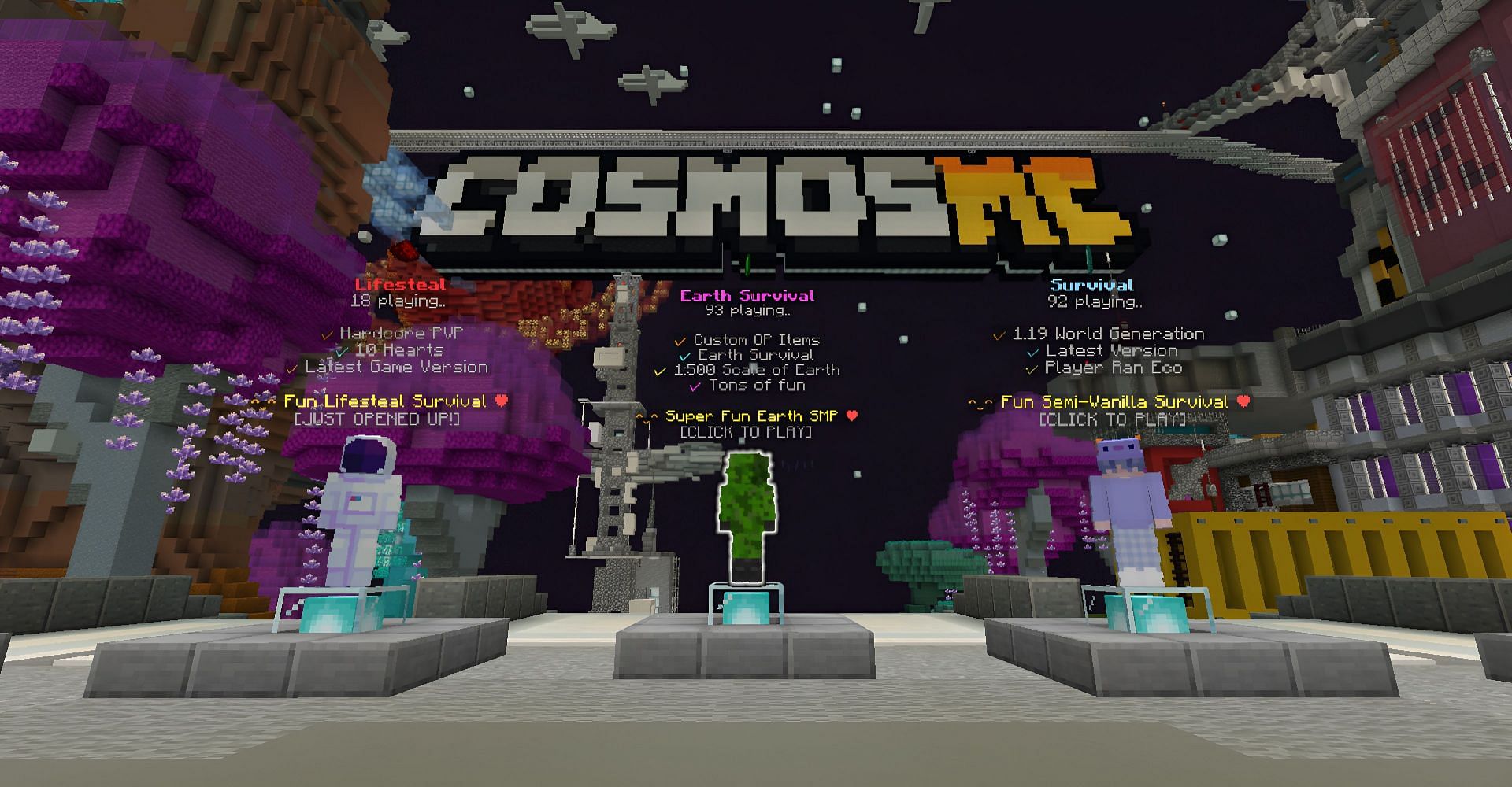 CosmosMC is an enjoyable server (Image via Mojang)