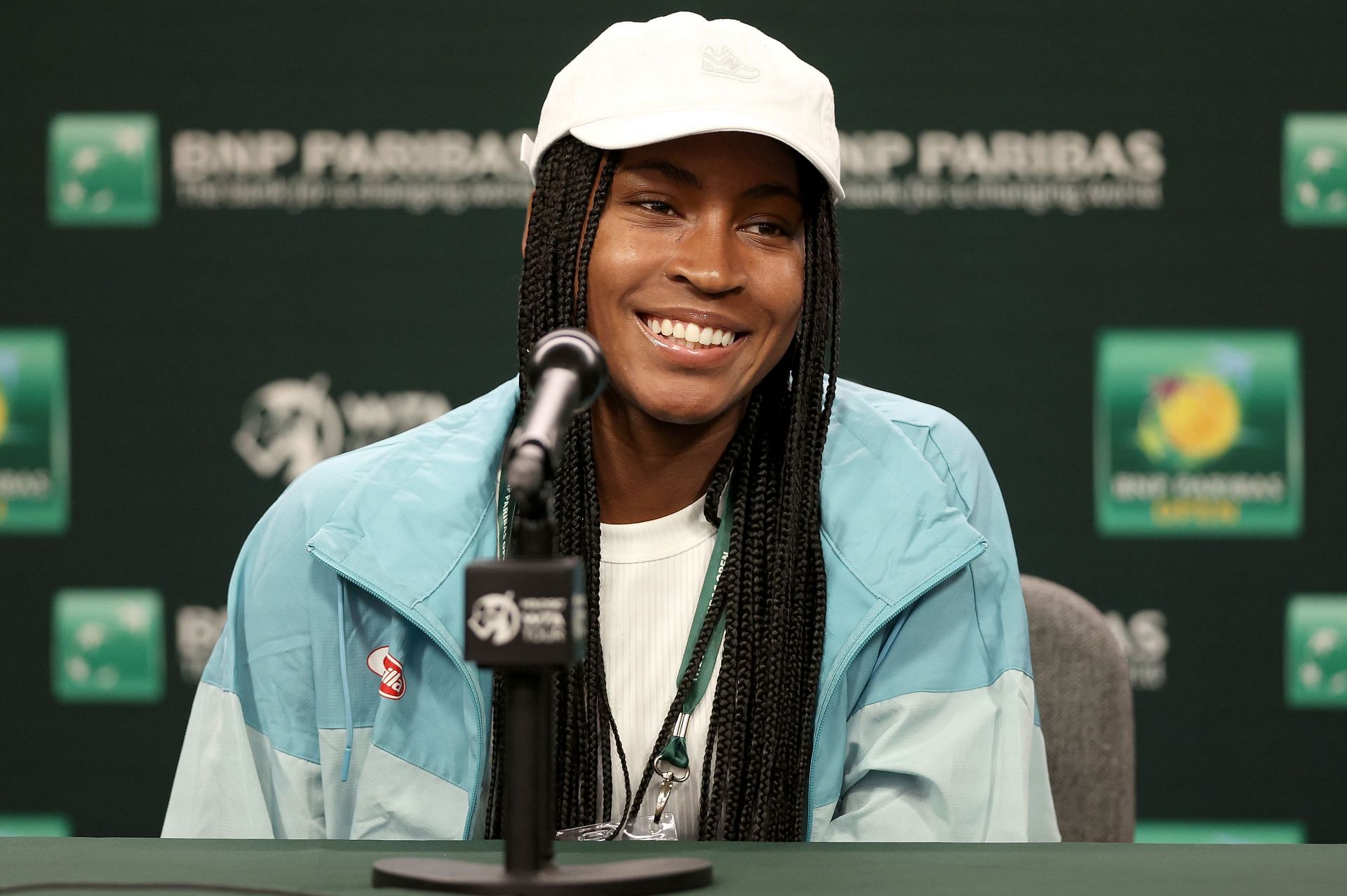 Coco Gauff at the 2023 BNP Paribas Open press conference