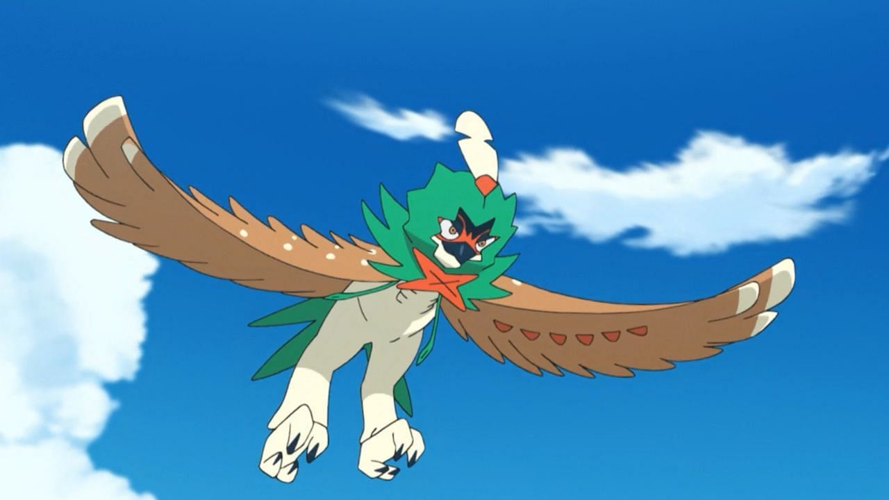 Decidueye as it appears in the anime (Image via The Pokemon Company)