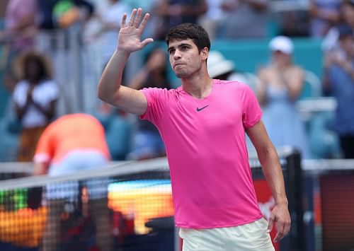 Carlos Alcaraz after beating Tommy Paul at the Miami Open