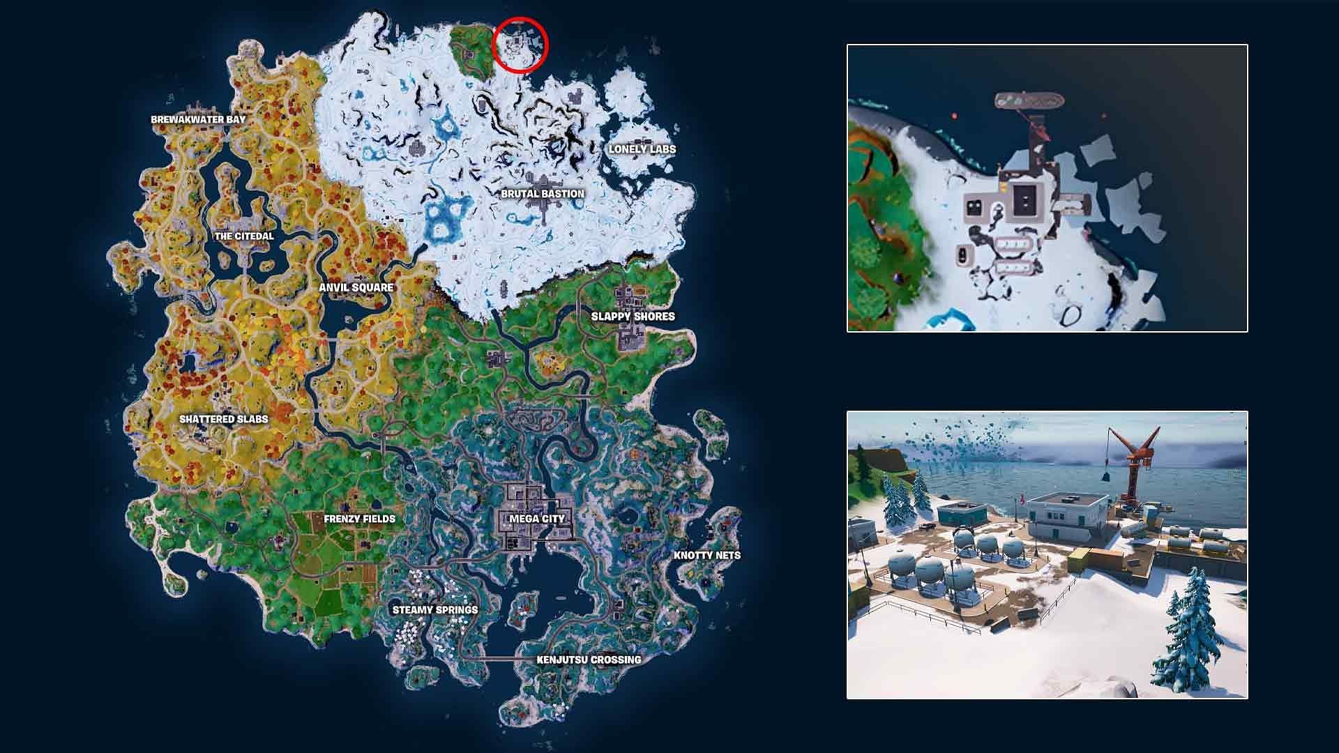 The Harbor can be found north of Brutal Bastion (Image via Epic Games)