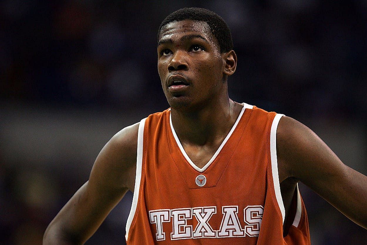NBA superstar Kevin Durant while playing in NCAA at Texas