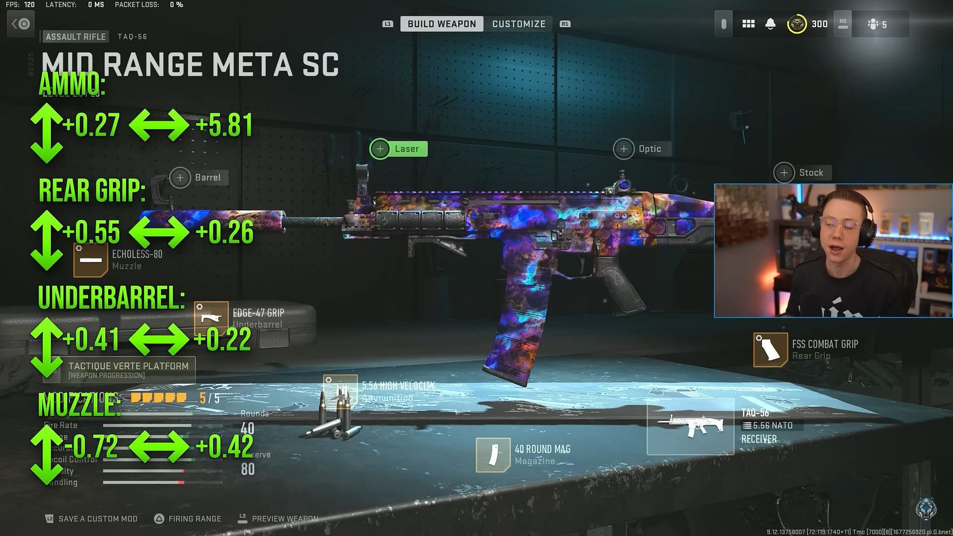 Attachments and tunings for TAQ-56 in Warzone 2 Season 2 (Image via Activision and YouTube/WhosImmortal)