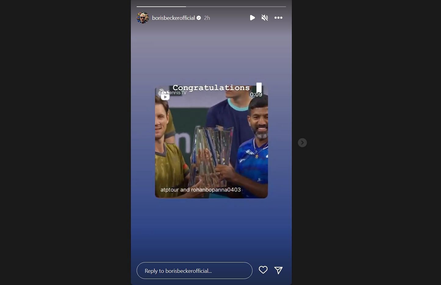 Screengrab of Boris Becker&#039;s Instagram story