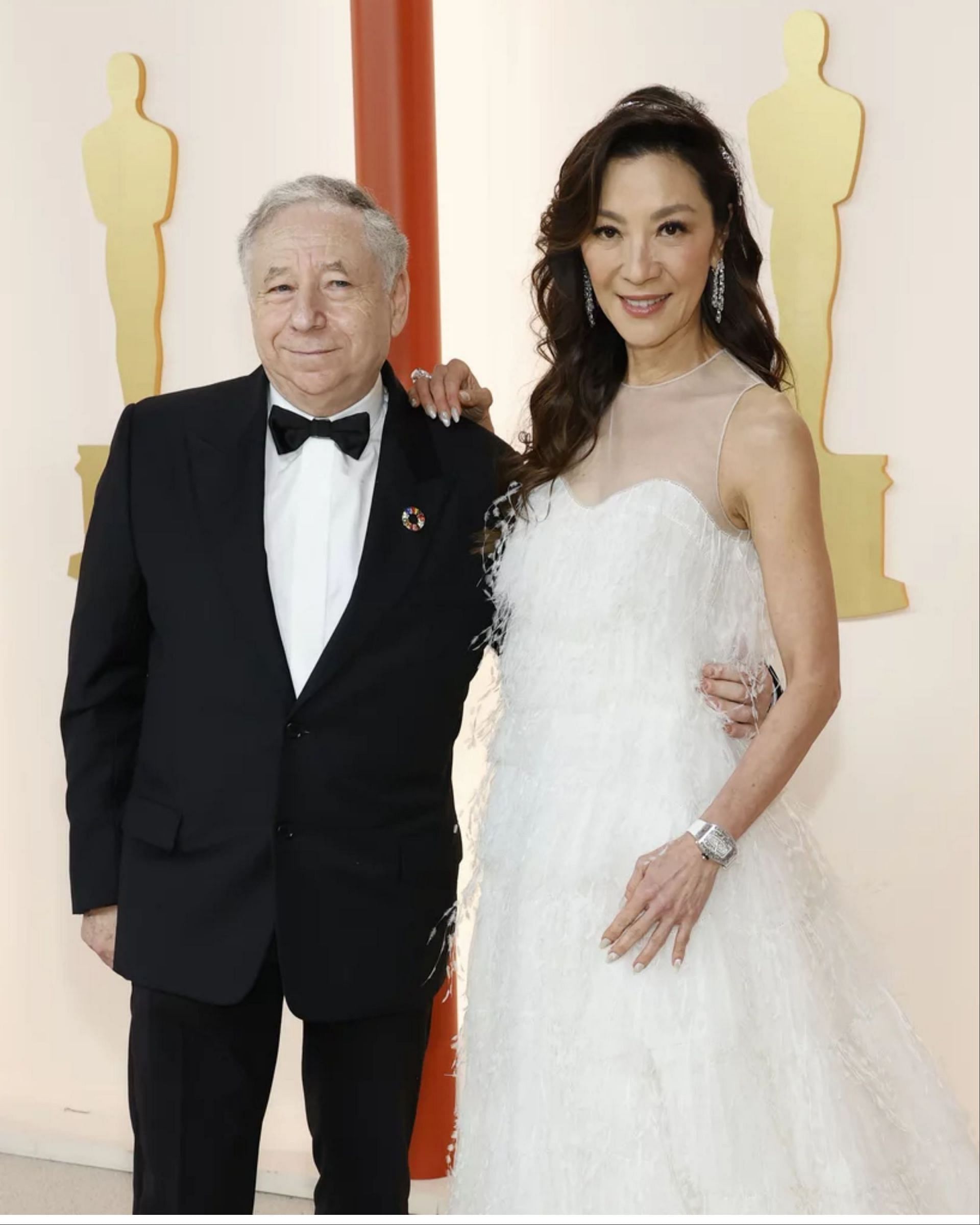 Michelle Yeoh with her partner Jean Todt at the 2023 Oscars (Image via Mike Coppola)