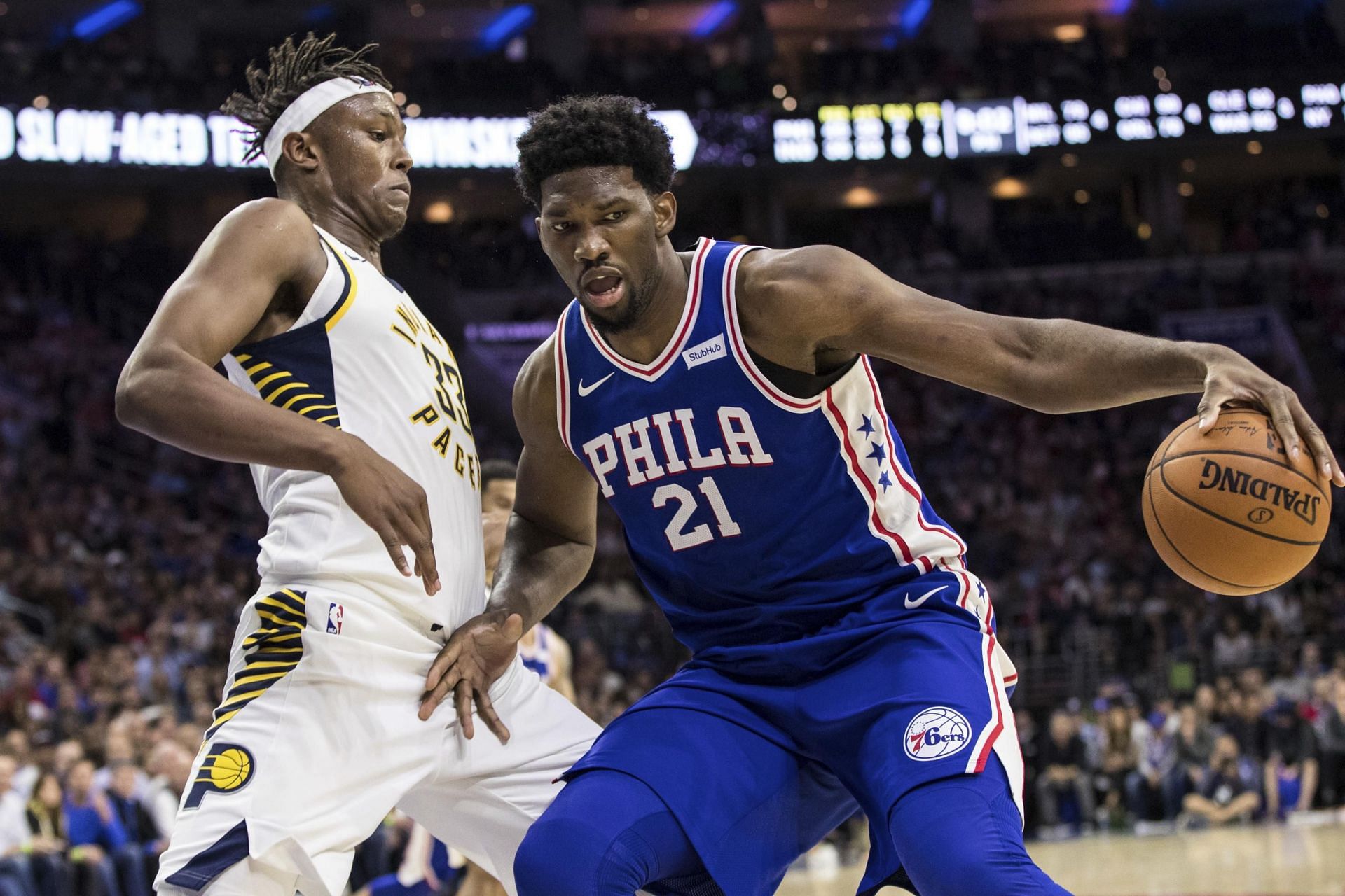 Joel Embiid is likely to play for the Philadelphia 76ers against the Indiana Pacers tonight. [photo: Bleacher Report]