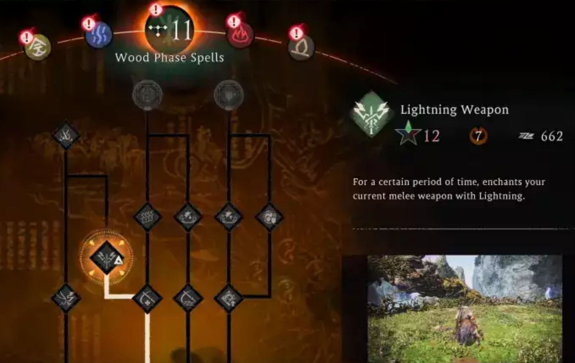 The Wood Phase skill tree in Wo Long (Image via Koei Tecmo)