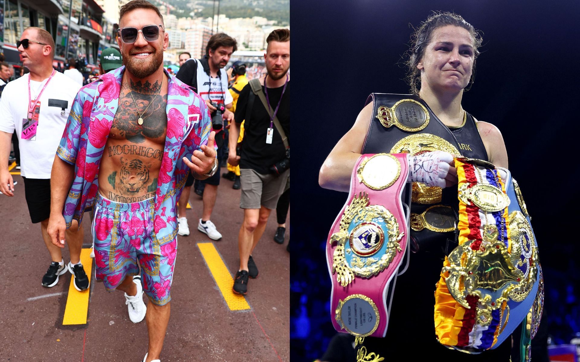 Conor McGregor (L), and Katie Taylor (R).