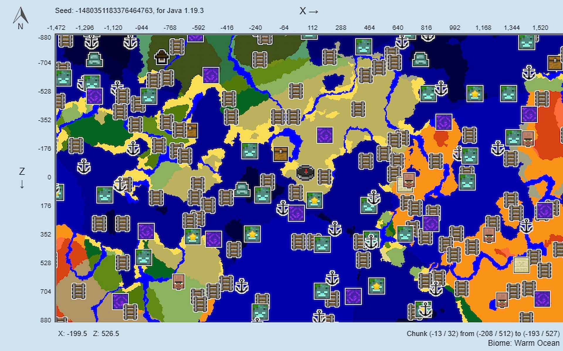 Players can find diamonds in the ravines (Image via Chunkbase)