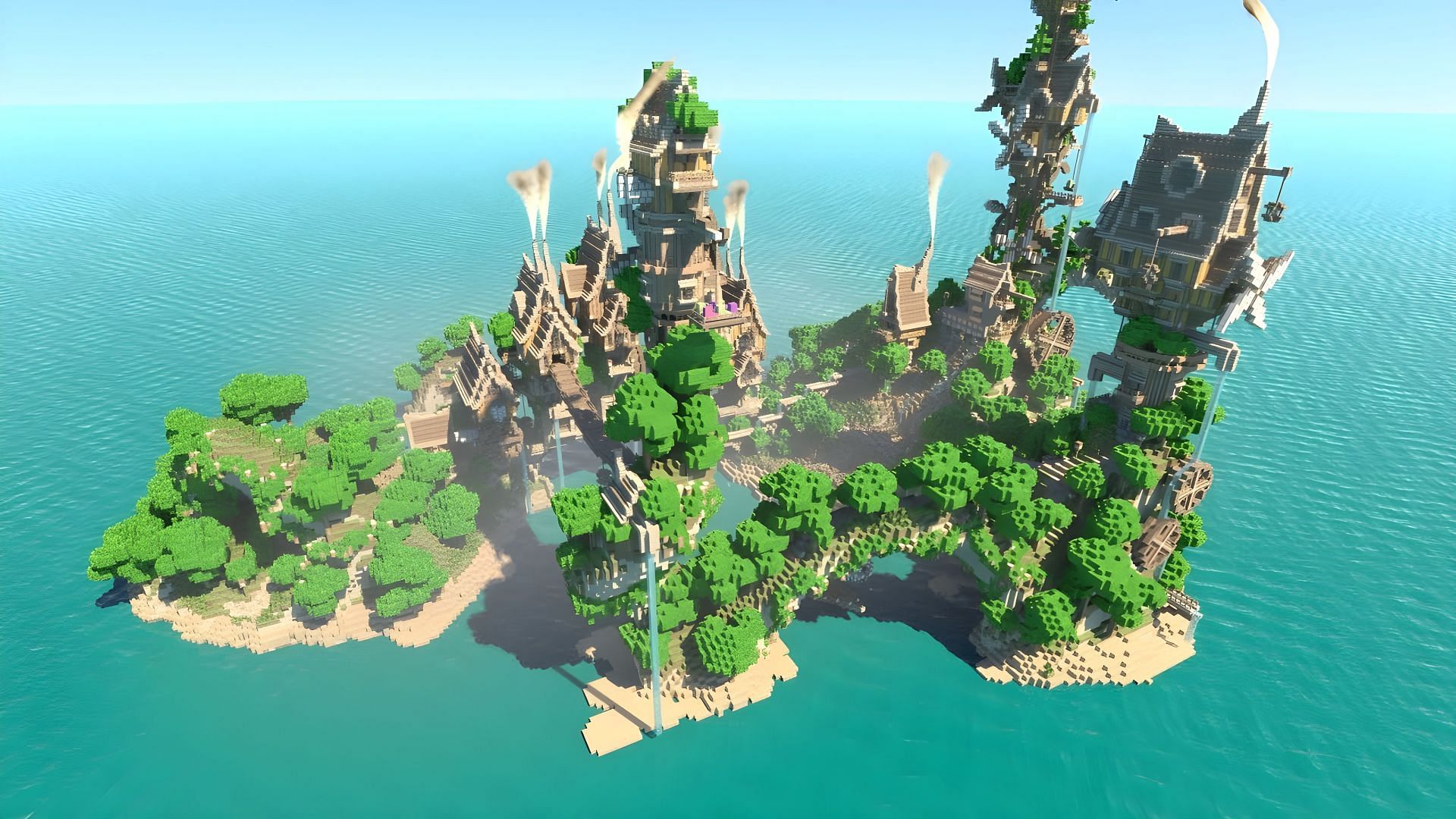 Minecraft island bases can make for wonderful creations (Image via Youtube/MrAcPilot)