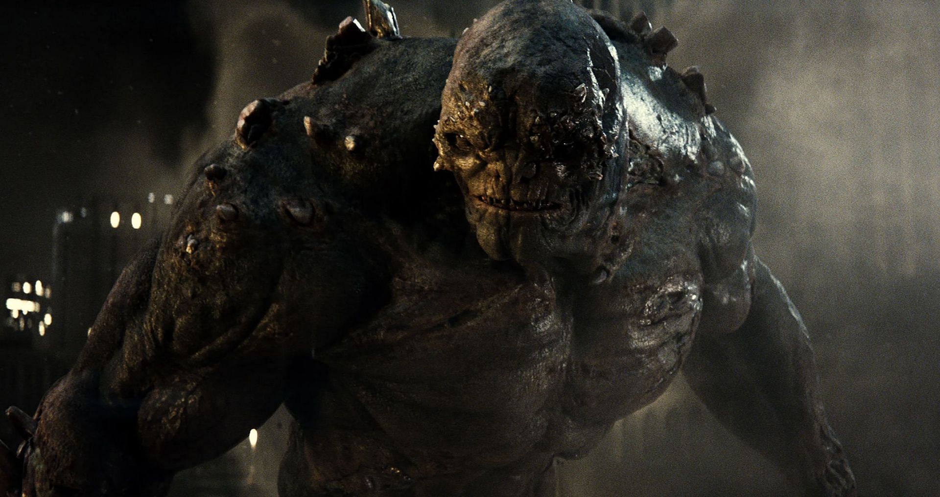 Doomsday, the monstrous creation, prepares to face Superman (Image via DC Studios)