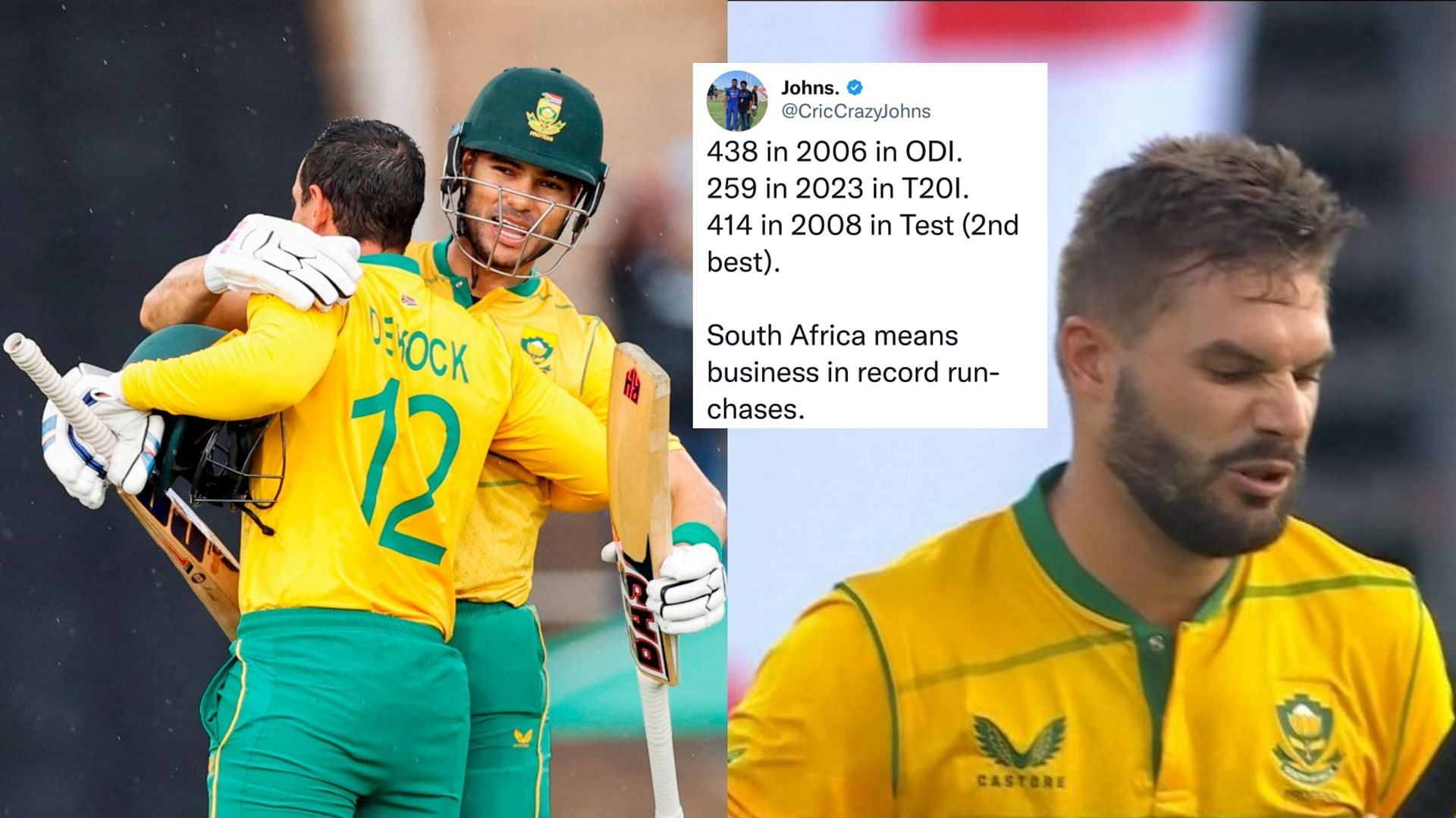 South Africa pulled off the highest successful run-chase in T20I cricket history (Image: Twitter)