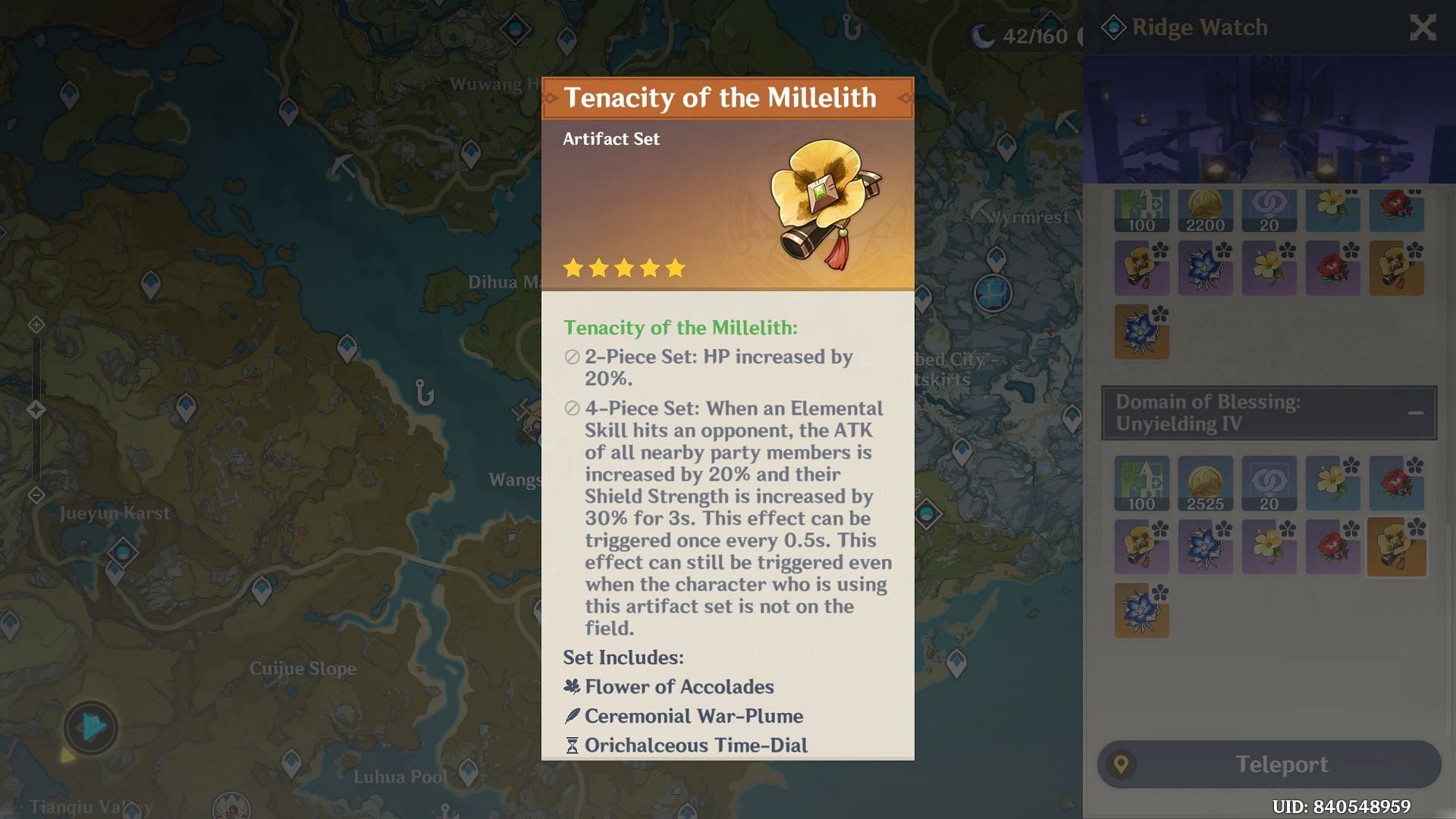 Tenacity of the Millelith (Image via HoYoverse)
