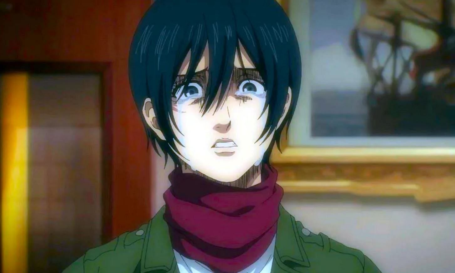 Mikasa as seen in the anime (Image via MAPPA)