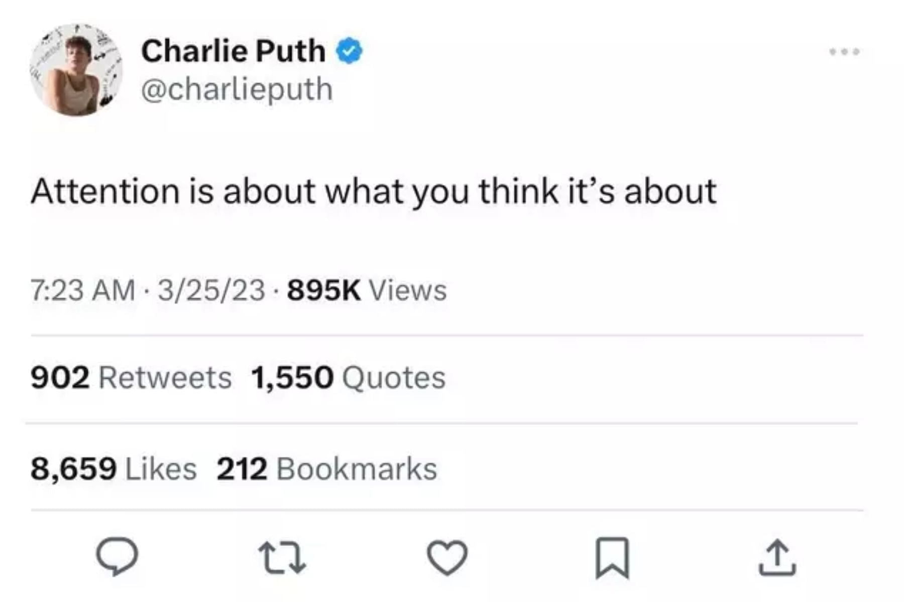 Charlie Puth&#039;s deleted tweet. (Image via Twitter/@charlieputh)