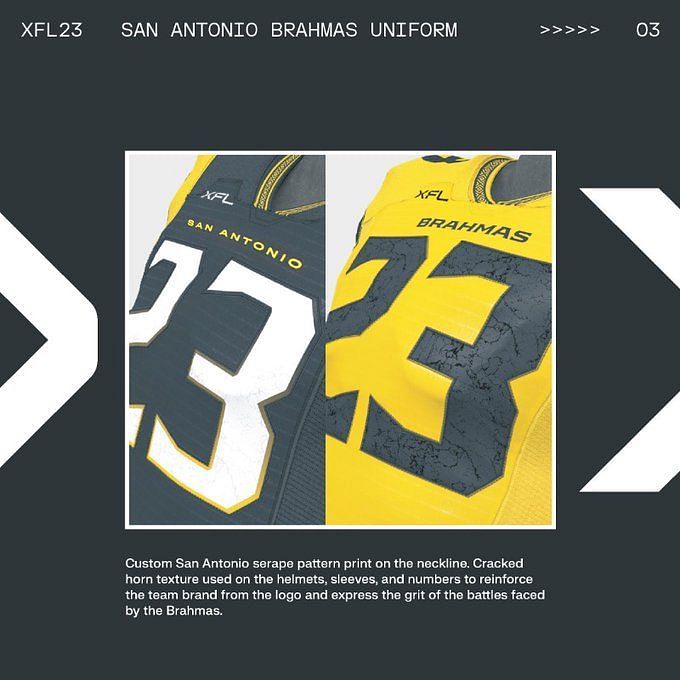 The San Antonio Brahmas reveal uniforms for the 2023 XFL season