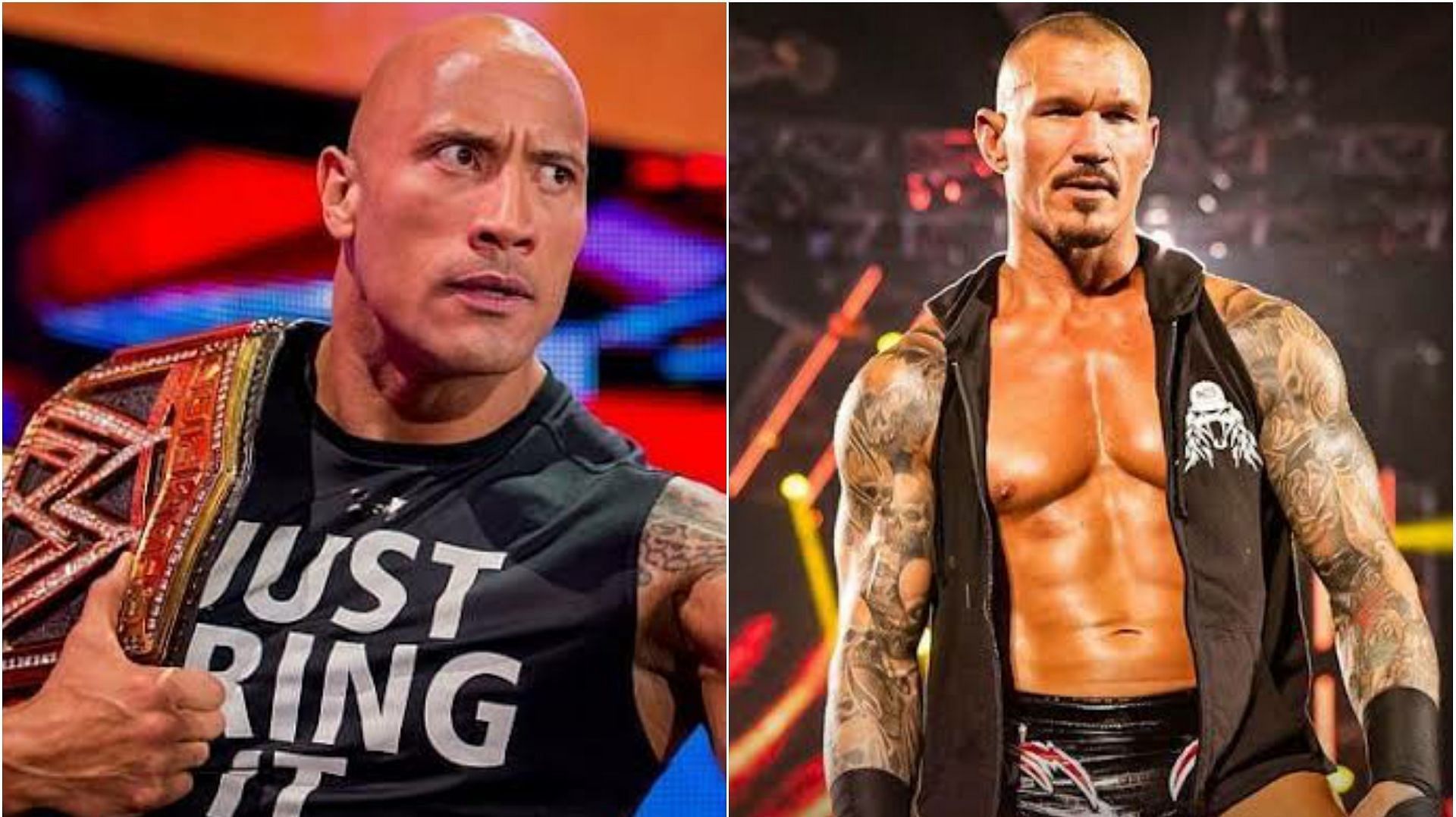 The Rock (left); Randy Orton (right)