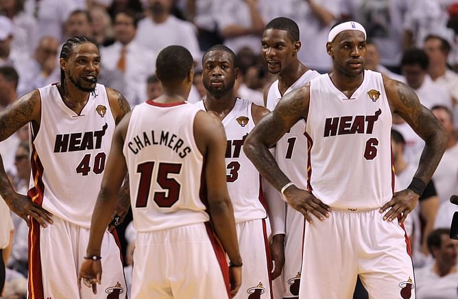 "They didn't have to do that" - Udonis Haslem says LeBron James, Dwyane Wade and Chris Bosh took less money so the Heat could offer him a contract