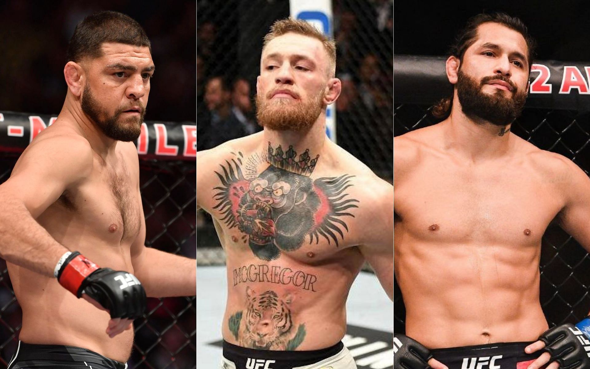 Nick Diaz (left), Conor McGregor (centre), Jorge Masvidal (right)