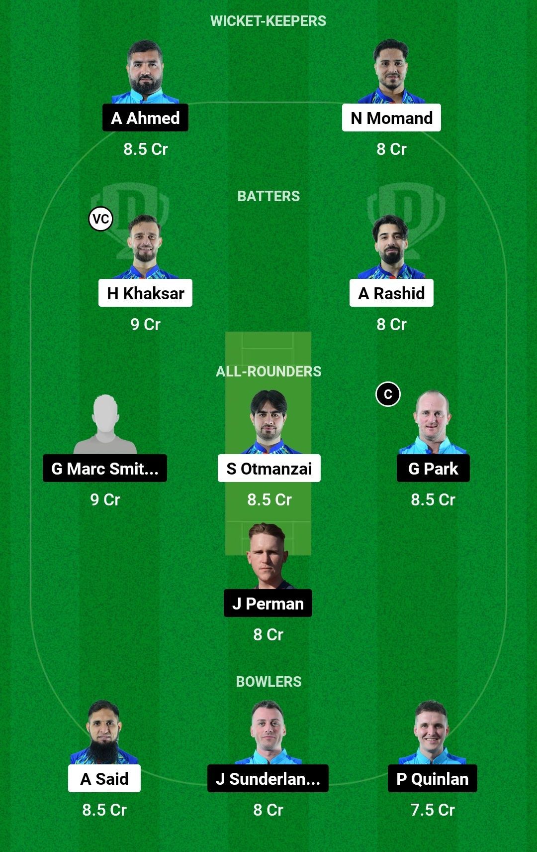 Dream11 Team for Beveren vs Sporting Alfas - European Cricket League T10 2023.