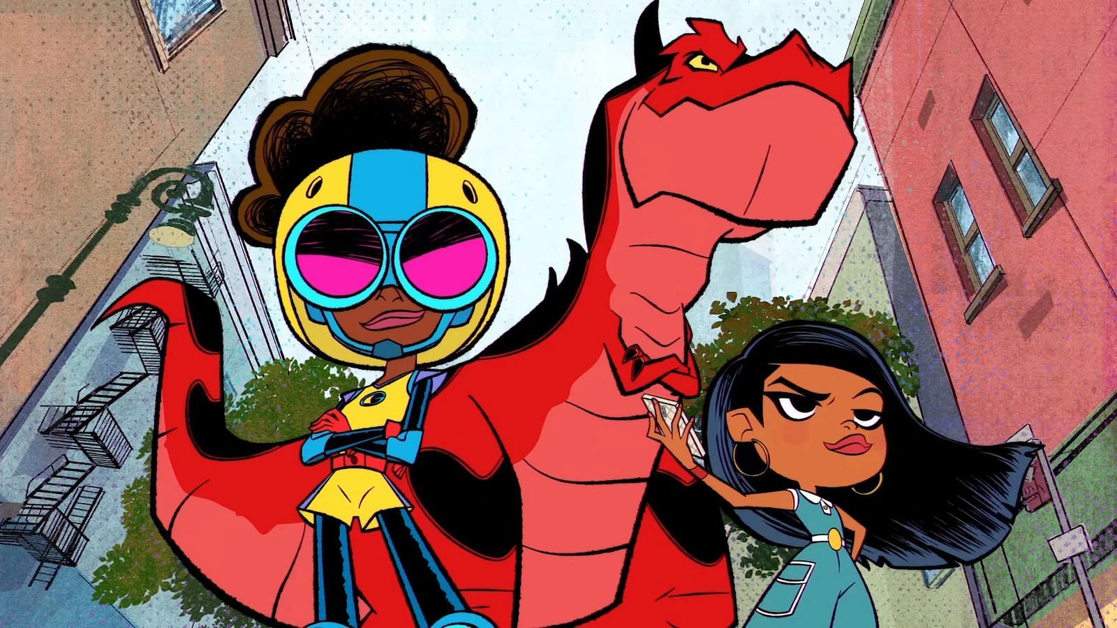 Lunella Lafayette, Devil Dinosaur, and Casey (Image via Disney)