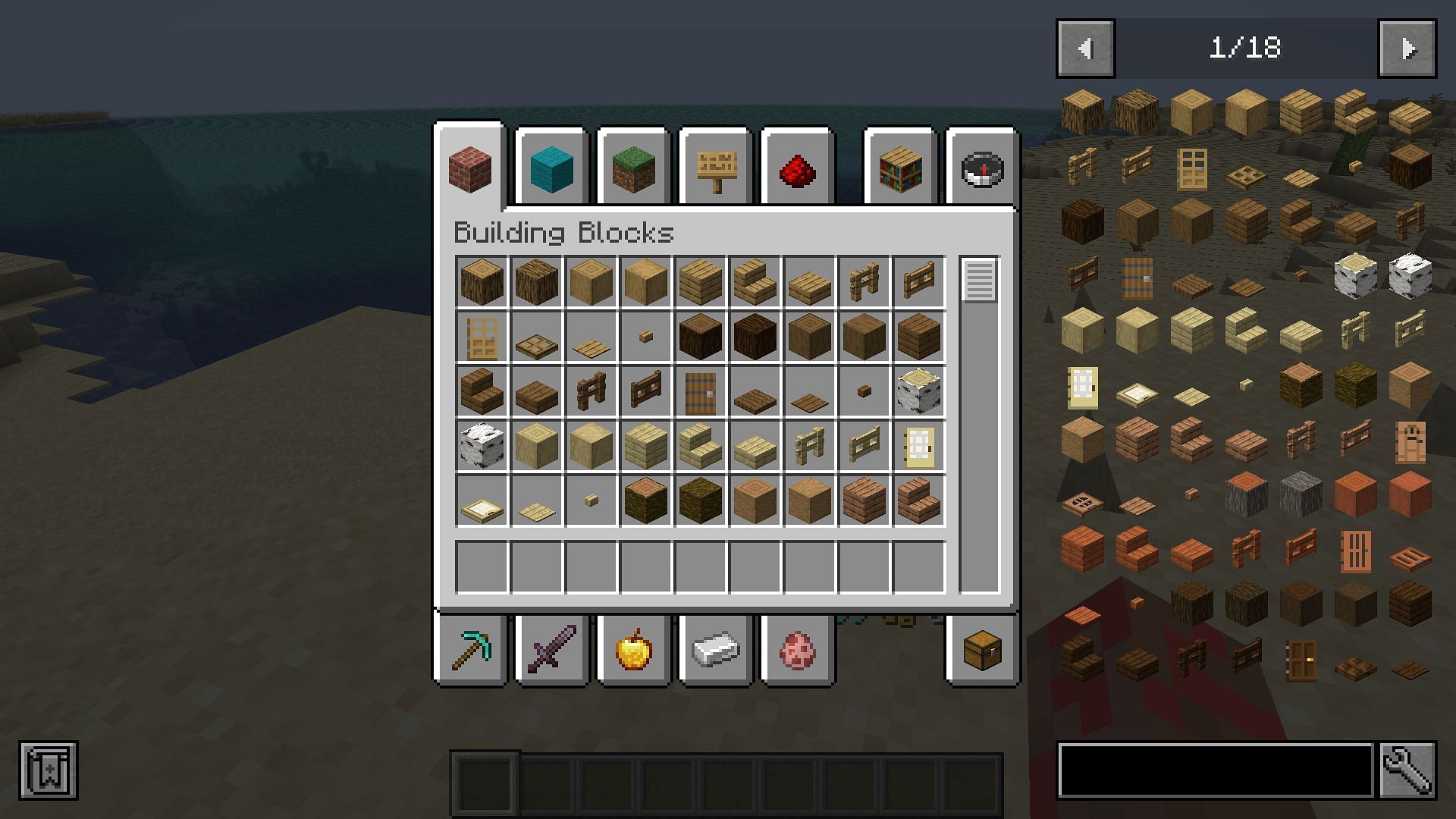 Just Enough Items changes the GUI interface to make it more intuitive in Minecraft (Image via Mojang)