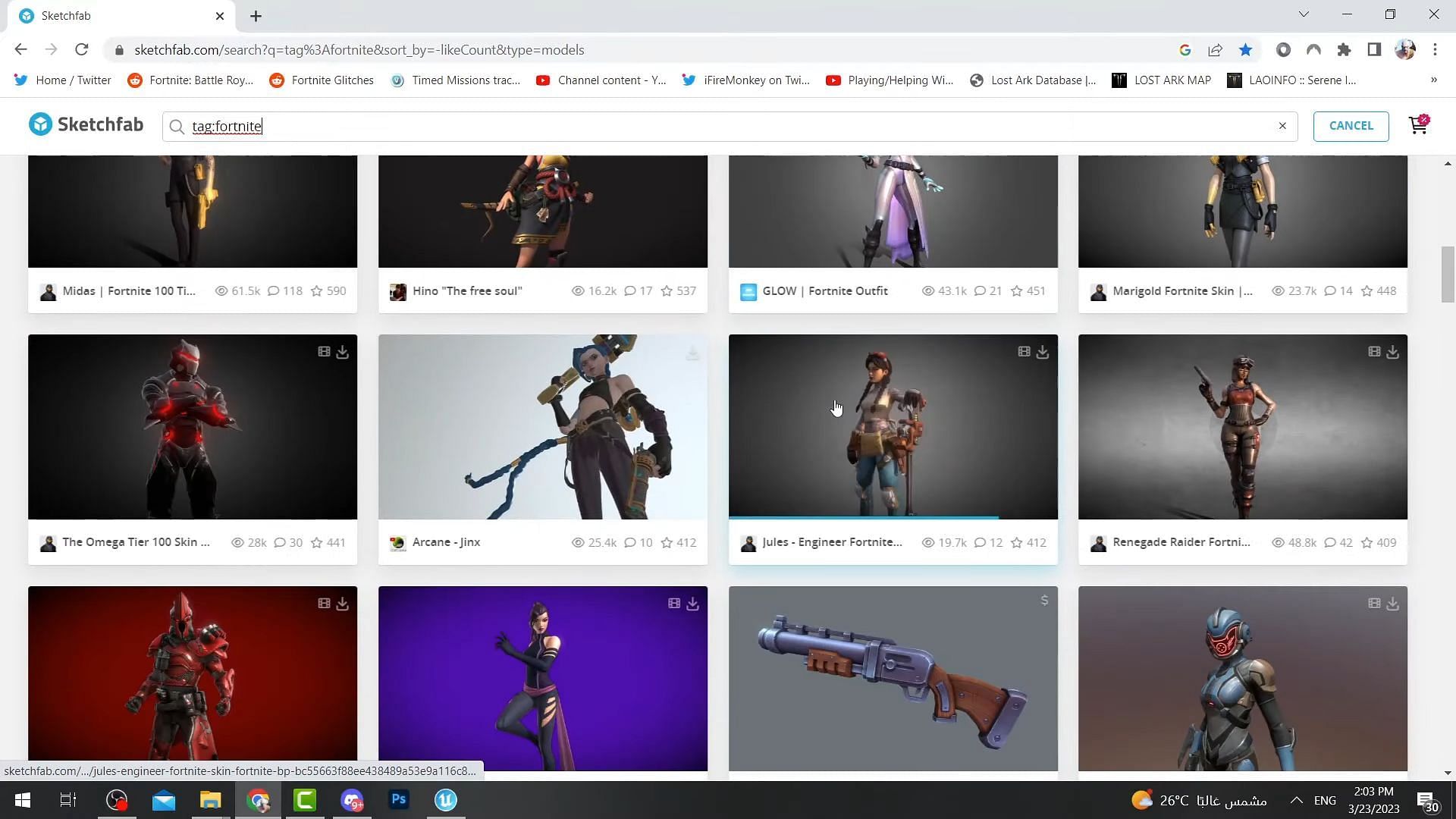 To add a custom model, you need to download it first (Image via Fortnite Events / YouTube)
