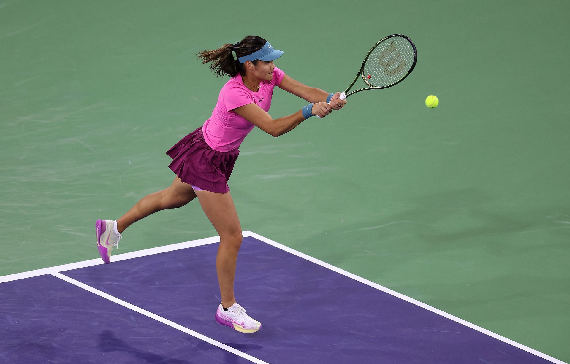 Emma Raducanu at the BNP Paribas Open in Indian Wells.