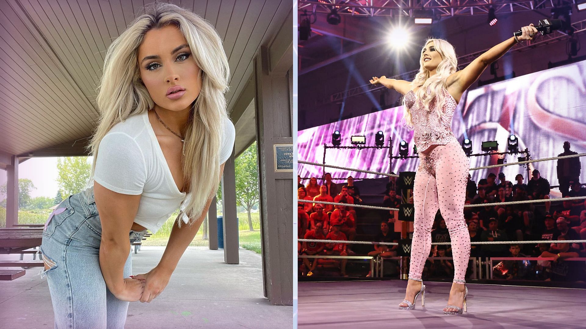 Which current WWE star has Tiffany Stratton recently been spotted