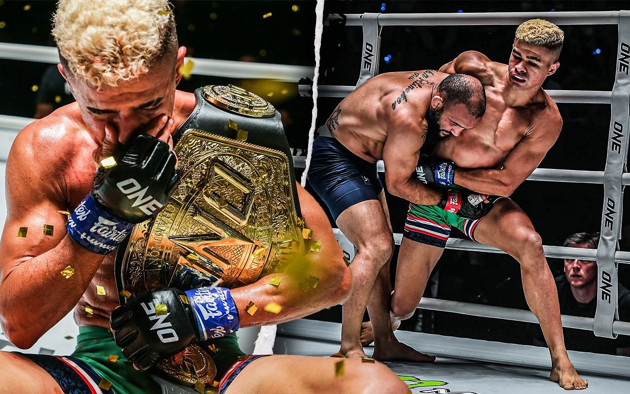 Fabricio Andrade (left, right), John Lineker (center), photo by ONE Championship