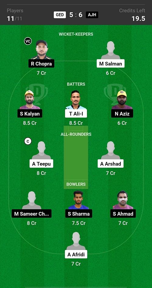 COL vs FM Dream11 Prediction - Sharjah Hundred League